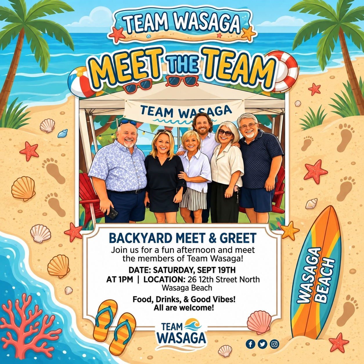Team Wasaga Backyard Meet & Greet invitation for September 19