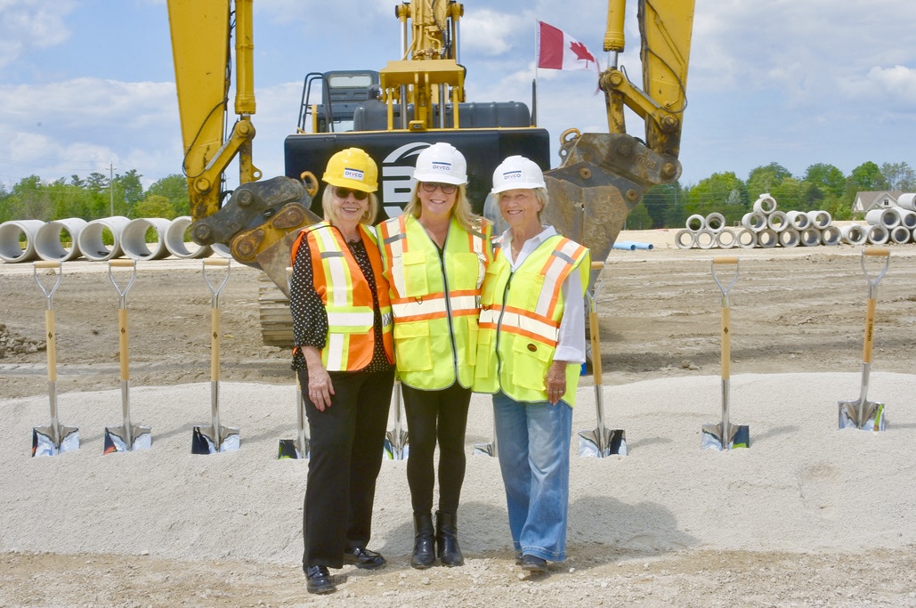 Ellen Timms with community leaders at a Wasaga Beach infrastructure groundbreaking